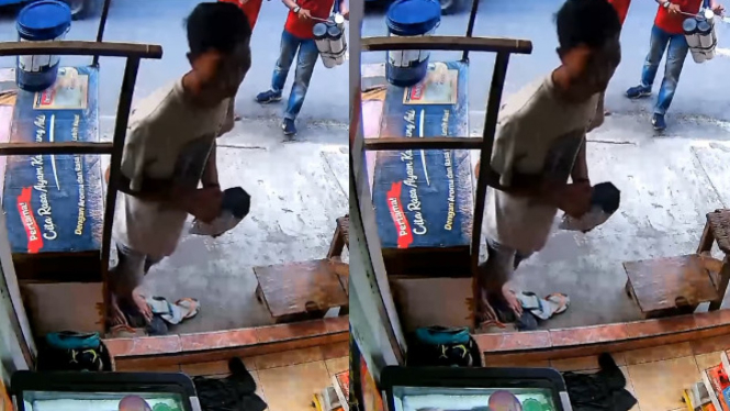 Viral Modus Pengamen Curi Sandal Jepit, Terekam CCTV!
