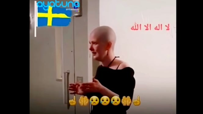 Video viral wanita asal Swedia histeris dan bersujud mendengar ayat Al-Quran