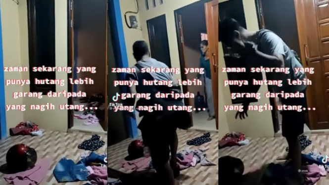 Viral Istri Ngamuk ke Penagih Utang