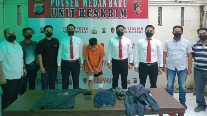 Polsek Medan Baru menangkap RB, pelaku begal sadis di Medan