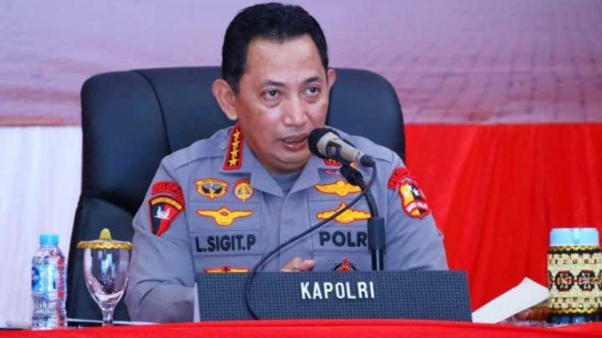 Kapolri Jenderal Listyo Sigit Prabowo di Polda Lampung, Selasa, 11 Januari 2022.
