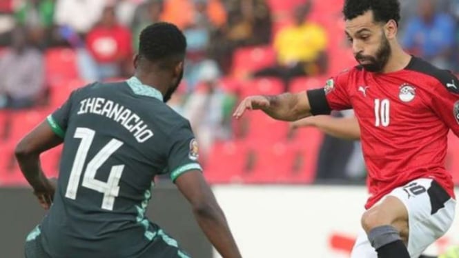 Duel Kelechi Iheanacho dan Mohamed Salah saat Nigeria vs Mesir
