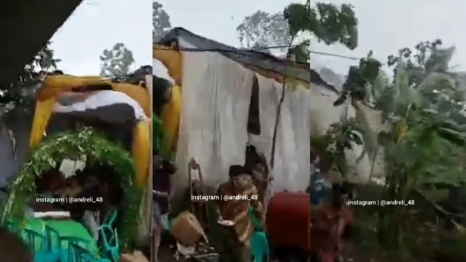 Viral Tenda Pengantin Diterjang Angin Puting Beliung