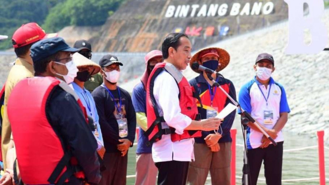 Presiden Jokowi Resmikan Bendungan Bintang Bano Kabupaten Sumbawa Barat NTB