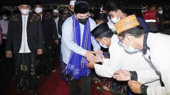 Erick Thohir saat di Pondok Pesantren An-Nur 2 Al-Murtadlo.