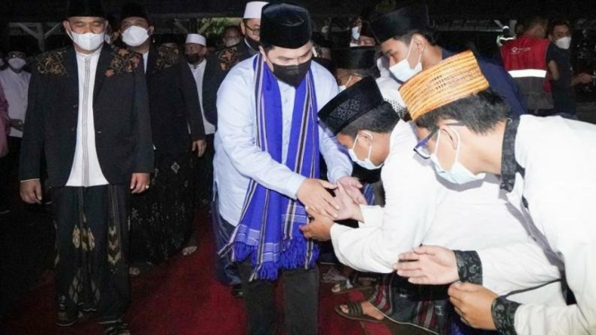 Erick Thohir saat di Pondok Pesantren An-Nur 2 Al-Murtadlo, Malang.