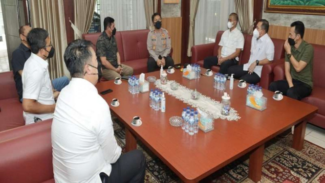 Kapolda Jatim Irjen Pol Nico Afinta mengunjungi kantor BIN Jawa Timur