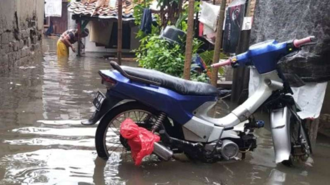 Banjir di Sunter Kamayoran, Sunter Jaya, Tanjung Priok, Jakarta Utara.