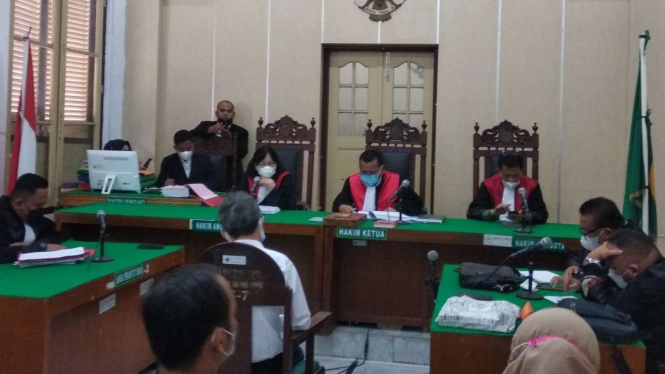 Sidang perkara pemalsuan akta dengan terdakwa David Putra Negoro alias Liem Kwek Liong di Pengadilan Negeri Medan, Sumatera Utara, Senin, 17 Januari 2022.