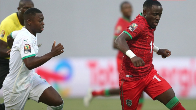 Pertandingan Malawi vs Senegal. 