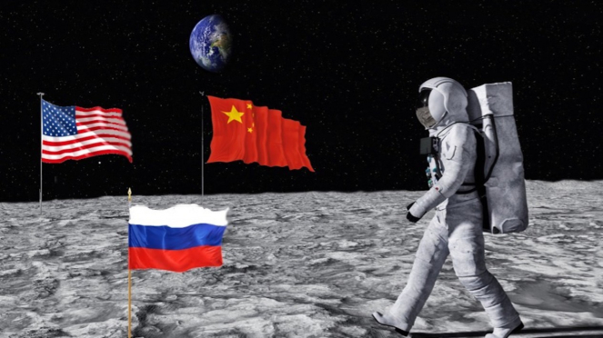 Rivalität zwischen den USA, China und Russland auf dem Mond.