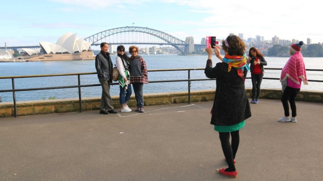 Jumlah kunjungan turis asing ke Australia telah anjlok sejak signifikan, bahkan mendekati 100 persen akibat perbatasan yang ditutup. (ABC News: Lucy Marks)