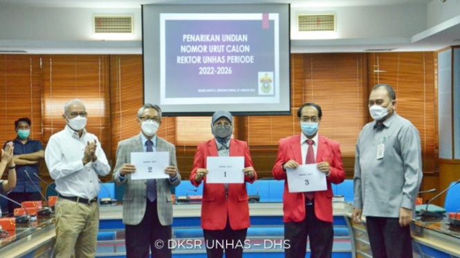 3 Calon Rektor Unhas Ikut Penarikan Nomor Urut