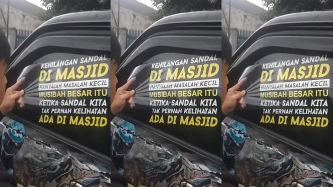 Viral Stiker Kehilangan Sandal di Masjid Bukan Masalah Besar