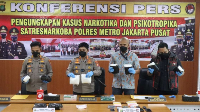 Konferensi Pers Pengungkapan Sabu-sabu 11 Kg Polres Metro Jakarta Pusat