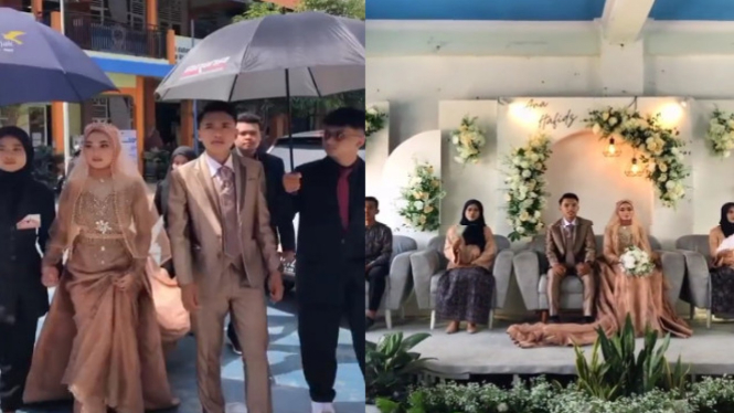 Viral Siswa-siswi SMA Muhammadiyah Cerme, Gresik Ujian Praktik Gelar Pernikahan