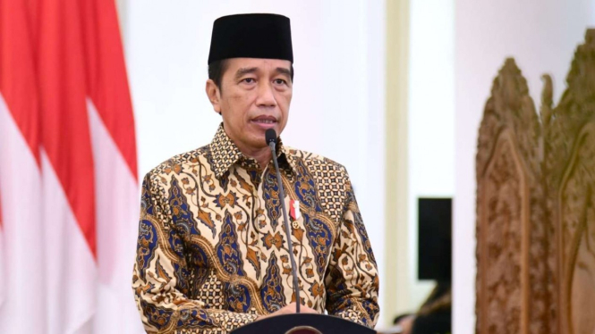 Presiden Jokowi saat acara Pengukuhan Majelis Pengurus Pusat ICMI.