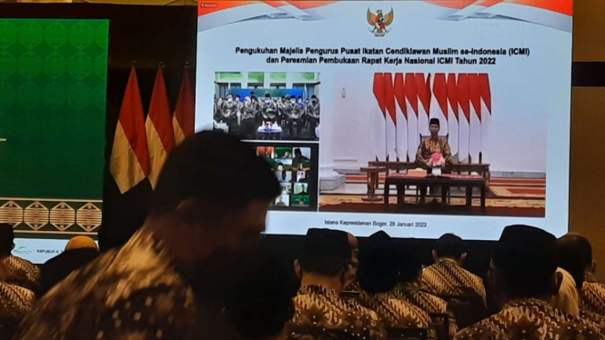 Presiden Jokowi hadiri rakernas dan pengukuhan majelis pengurus pusat ICMI.