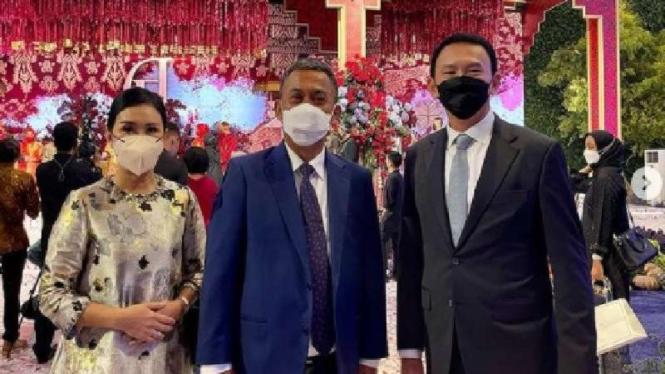 Ketua DPRD DKI Prasetyo Edi bersama Ahok dinikahan anak Kapolda Mtero Jaya