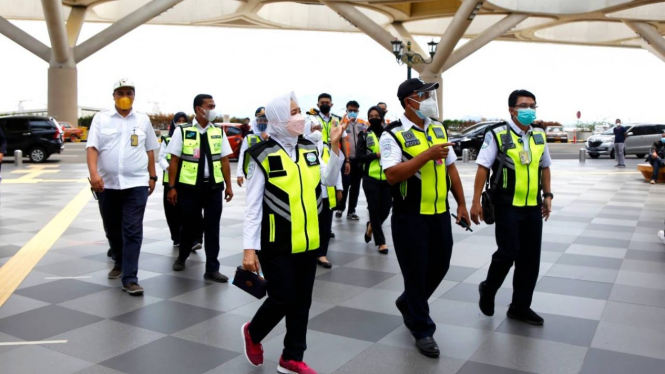 Kepala BMKG Dwikorita Karnawati saat di Yogyakarta International Airport (YIA).