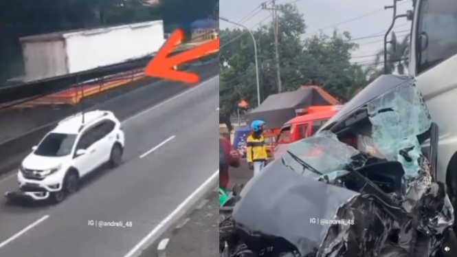 Viral Truk Tronton Tabrak 6 Kendaraan 