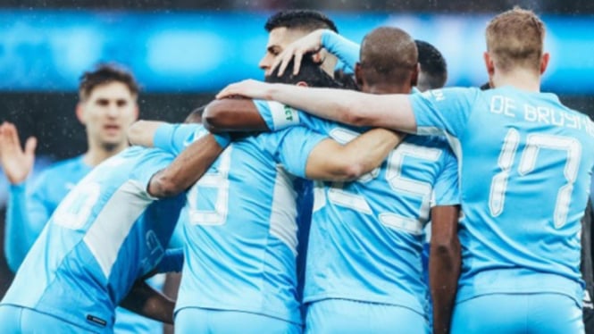 Selebrasi pemain Manchester City