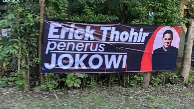 Muncul spanduk Erick Thohir penerus Jokowi