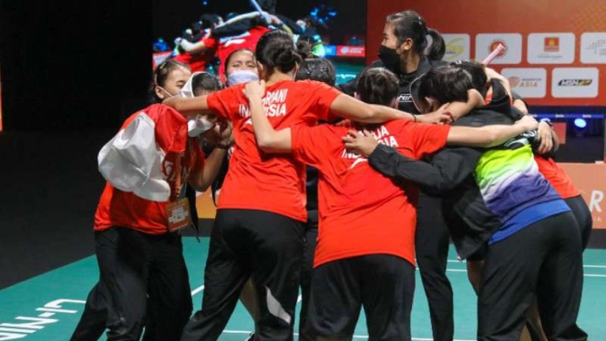 Tim putri Indonesia juara Badminton Asia Team Championships 2022.