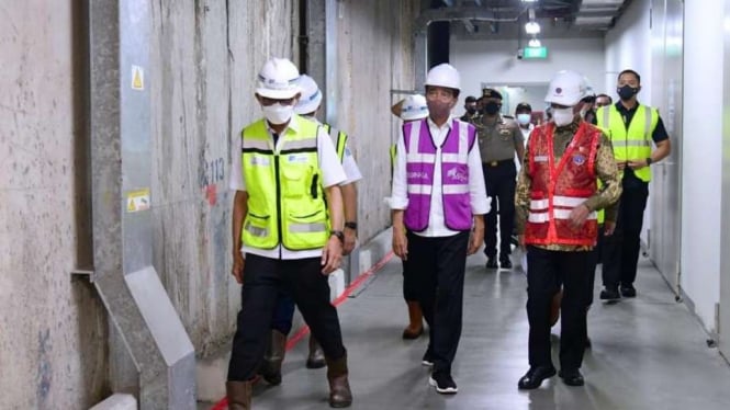 Presiden Joko Widodo saat peluncuran TBM MRT Jakarta Fase 2A.