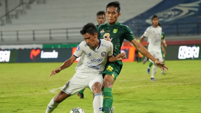Pertandingan Arema FC kontra Persebaya Surabaya di Liga 1 2021/22