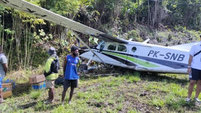 Pesawat jenis Pilatus Smart PK - SNB tergelincir di Papua