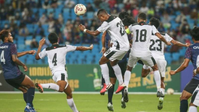 Timnas Timor Leste U-23 saat menghadapi Kamboja