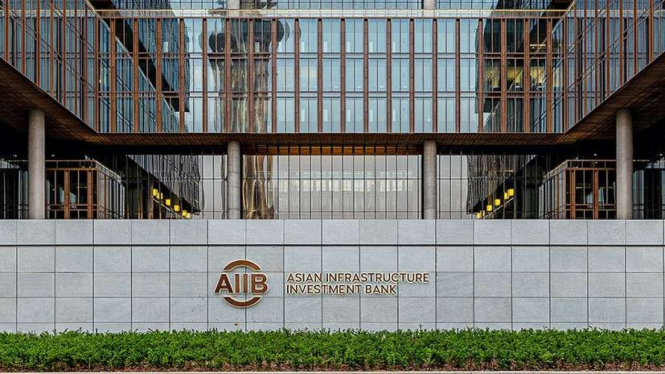 Gedung AIIB di Beijing, China.