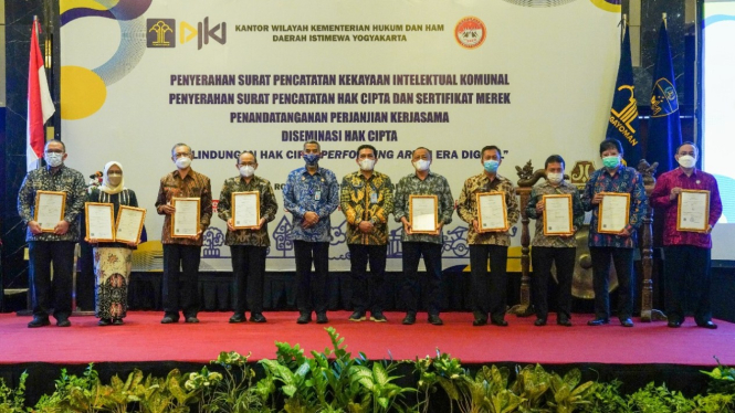 Acara Diseminasi Dan Promosi Hak Cipta Bidang Performing Art di Hotel Royal Ambarrukmo Yogyakarta pada hari Jumat, 11 Maret 2022.