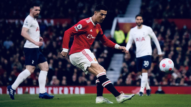 Aksi Cristiano Ronaldo di laga kontra Tottenham Hotspur