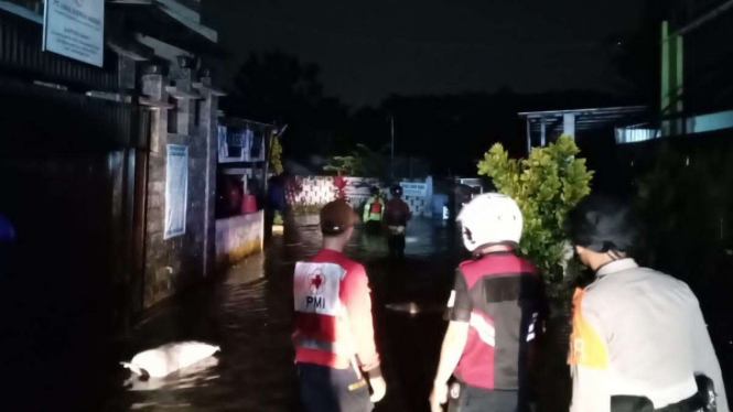 Banjir di Desa Mangliawan, Pakis, Kabupaten Malang, Jatim.