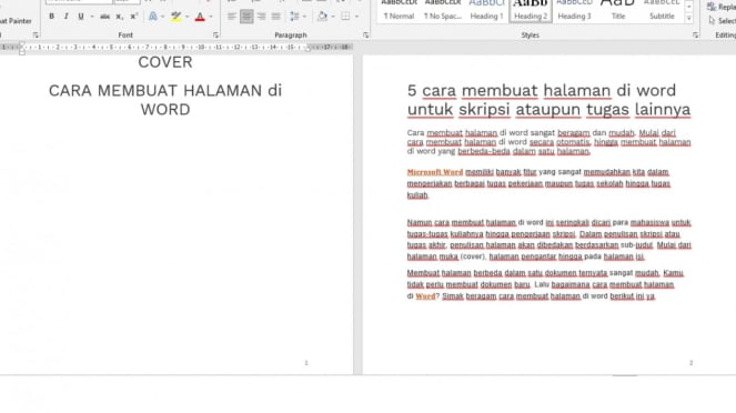5 Cara Membuat Halaman Di Word Untuk Skripsi Dan Tugas Lainnya 2094