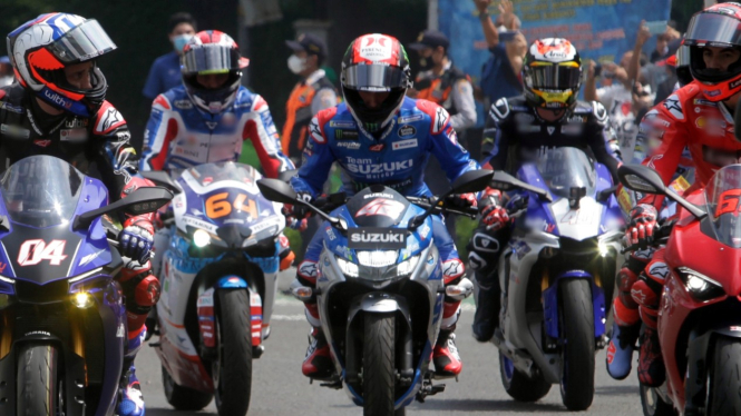 Parade MotoGP di Jakarta.