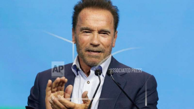 Arnold Schwarzenegger saat berada di Austrian World Summit di Wina tahun 2021