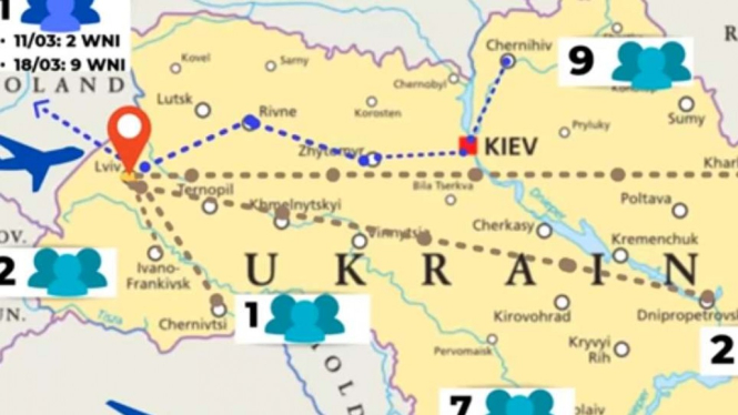 Jalur evakuasi WNI dari Chernihiv Ukraina.