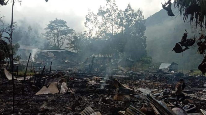 Lokasi pembakaran yang dilakukan oleh KKB/KST di Kabupaten Paniai.