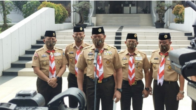 VIVA Militer: KSAL Laksamana TNI Yudo Margono membuka Rapim Pramuka Saka Bahari