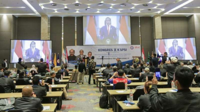 Presiden Joko Widodo buka kongres KSPSI ke X.