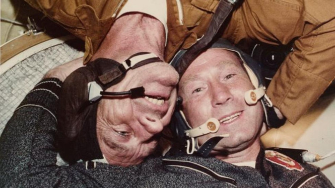Silang pendapat soal sejarah panjang kerja sama luar angkasa antara Rusia dan AS. Getty Images via BBC