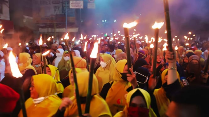 Pawai Obor di Medan Sumatera Utara Menyambut Ramadhan