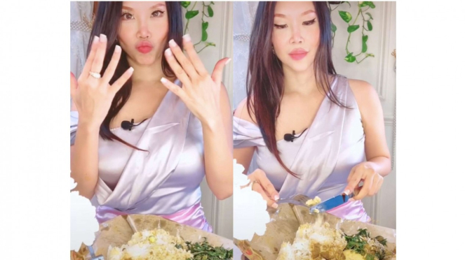 Cara makan nasi Padang ala Vindy Lee pakai grapt dan pias