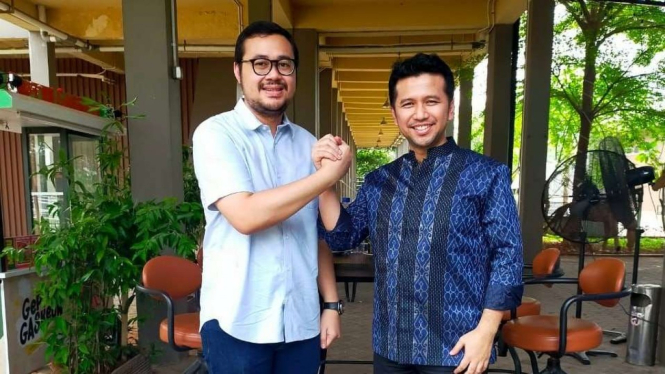 Emil Elistianto Dardak dan Bayu Airlangga usai bertemu di Jakarta