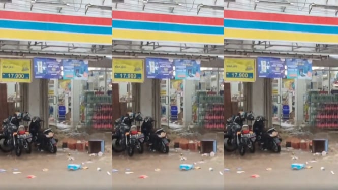 Viral Barang-barang Indomoret Berserakan Terbawa Banjir 