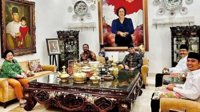 Pertemuan Megawati dengan Menag Yaqut dan Gus Yahya.