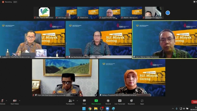 Media Briefing BLT Minyak Goreng secara virtual di Jakarta, Jumat (8/04)